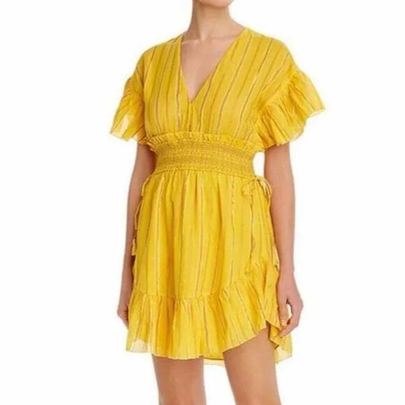 Saylor Adrianne Dress in Yellow Mini Sundress Size Small - Picture 3 of 10